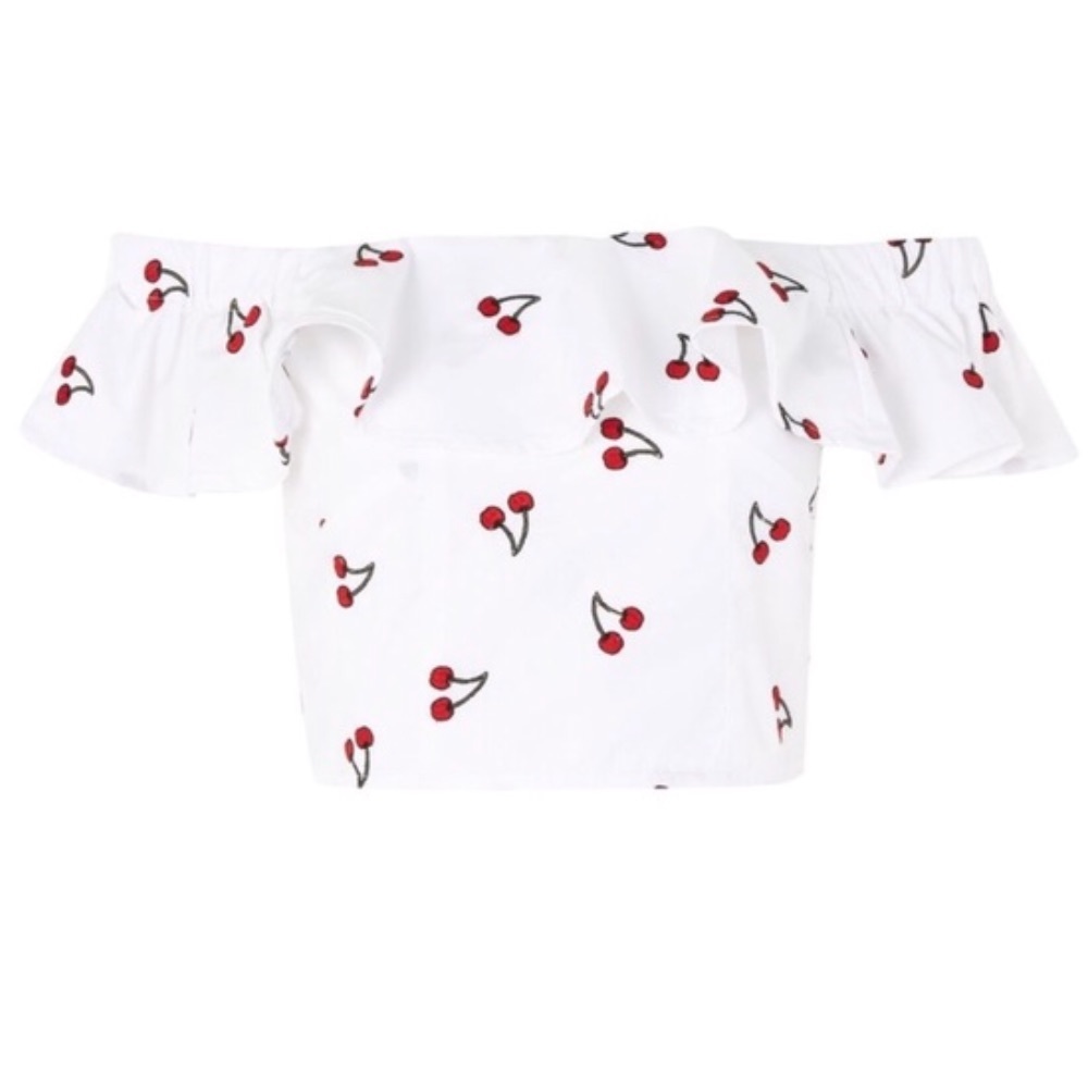 Topshop Cherry off shoulder top